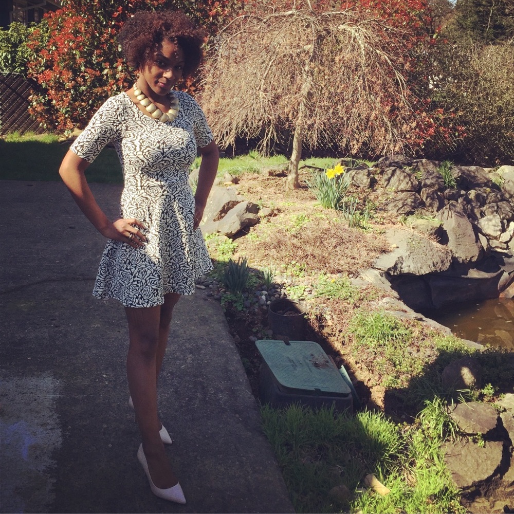 Rose printed dress